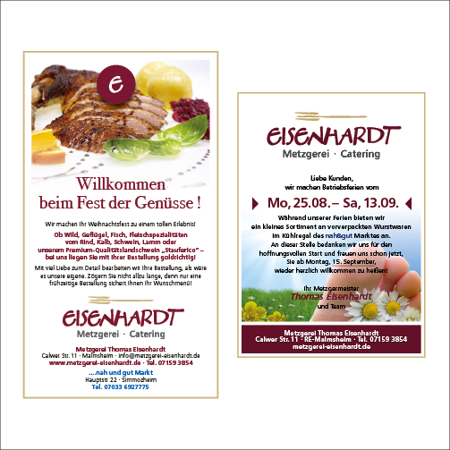Eisenhardt Anzeige „Fest der Genüsse“, Urlaubs-Ankündigung