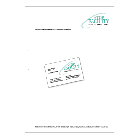 Top Facility: Briefbogen + Visitenkarte