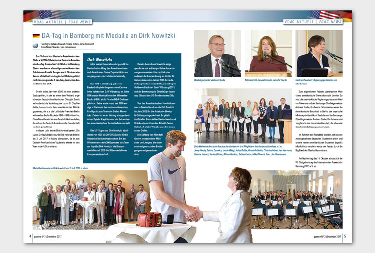 gazette, Doppelseite innen, Abb. mit Dirk Nowitski u.a.