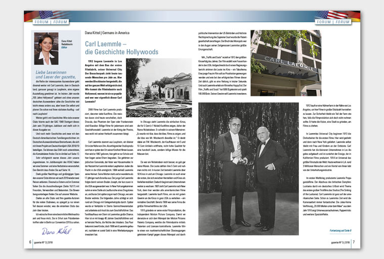 gazette, Doppelseite innen