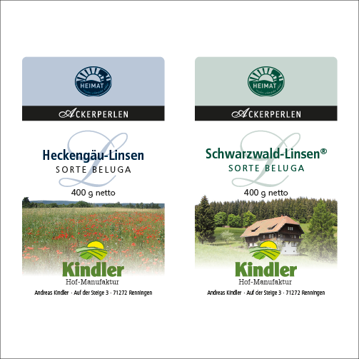 2 Etiketten für Linsentüten