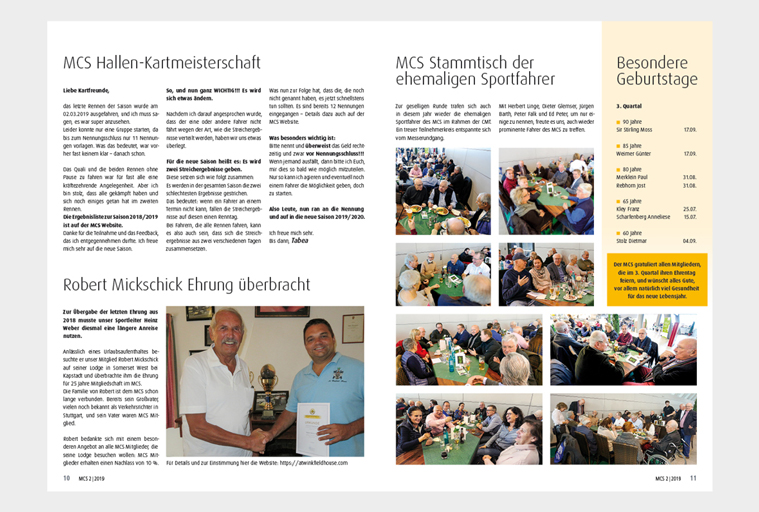 MCS aktuell, Doppelseite innen