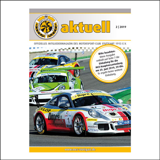 MCS aktuell, Titel Porsche Rennfahrzeugen auf dem Rundkurs
