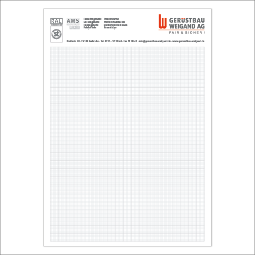 Weigand, Notizblock mit mm-Raster