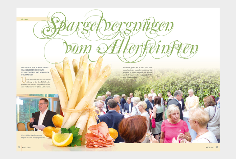 WPC Magazin, Doppelseite Spargelessen