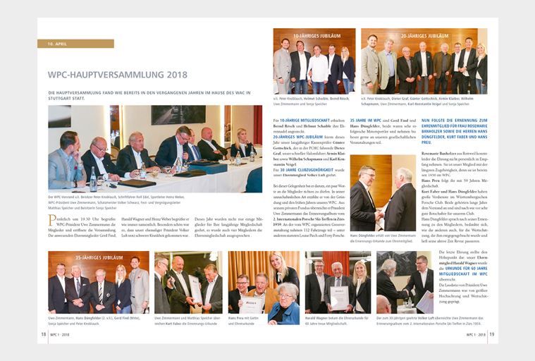 WPC Magazin, Doppelseite WPC Hauptversammlung